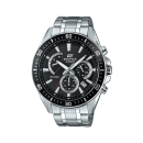 Casio Watch Edifice Black Bezel Stainless Steel Chronograph Watch/Timepiece