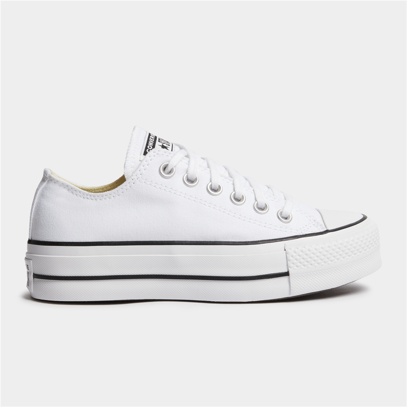 All Star Converse Canvas Platform Low Cut White - Image 2