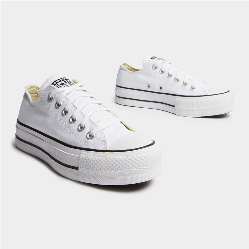 All Star Converse Canvas Platform Low Cut White