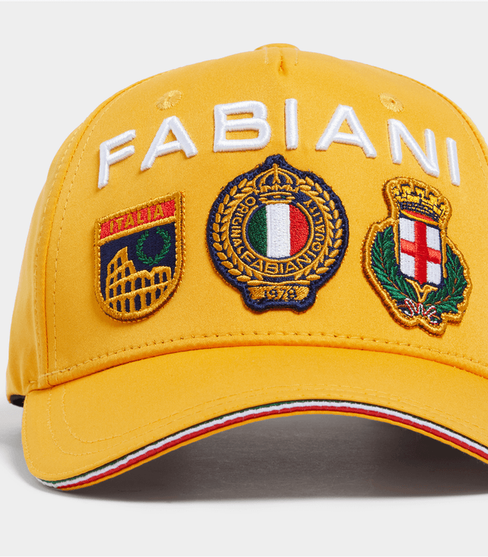 Fabiani "Italy" City Spaces Mustard Badge Peak Branded Cap