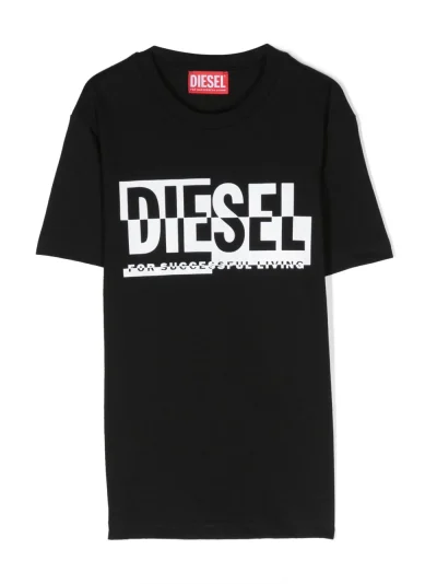 Diesel Black T - Shirt with Broken Logo