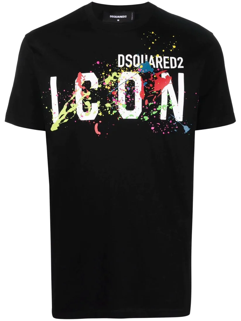 Dsquared2 'ICON' Black Pray Painted Colorful T-Shirt – Sneakertwenty4