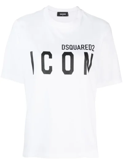 Dsquared2 'ICON' Logo Print White T-Shirt