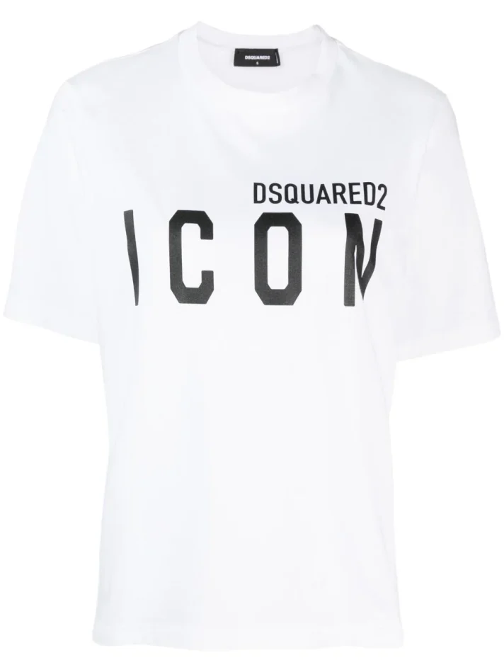 Dsquared2 'ICON' Logo Print White T-Shirt